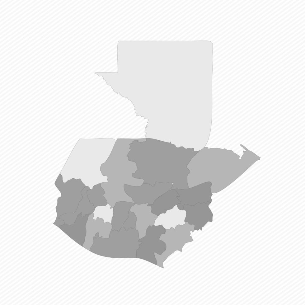 mapa gris dividido de guatemala vector