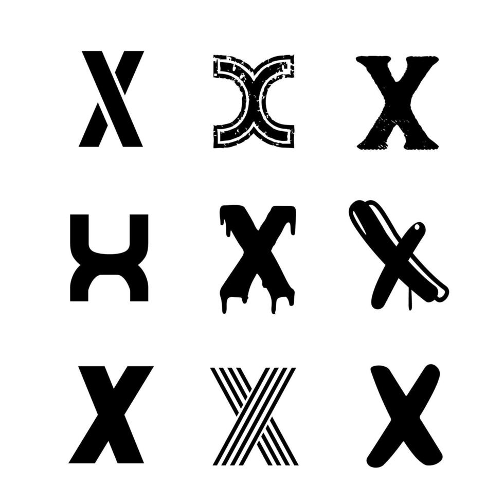 letra mayúscula x diseño del alfabeto vector