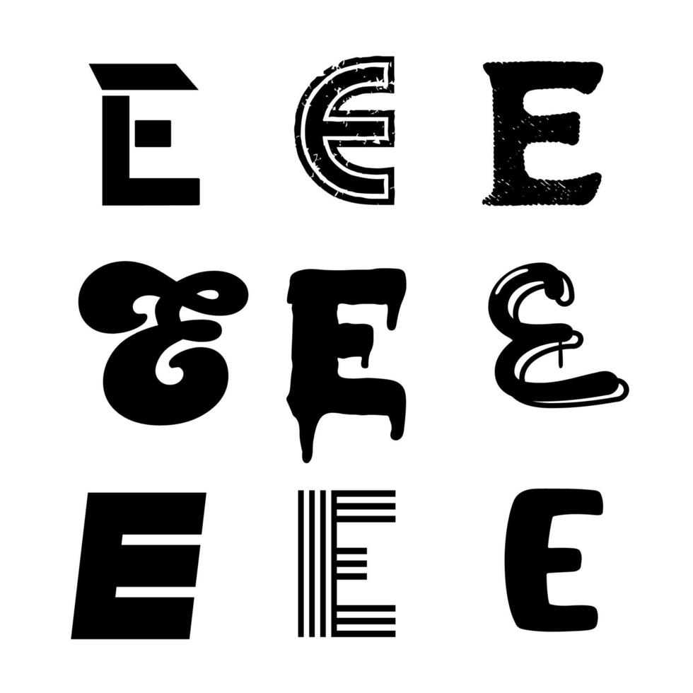 Capital Letter E Alphabet Design vector