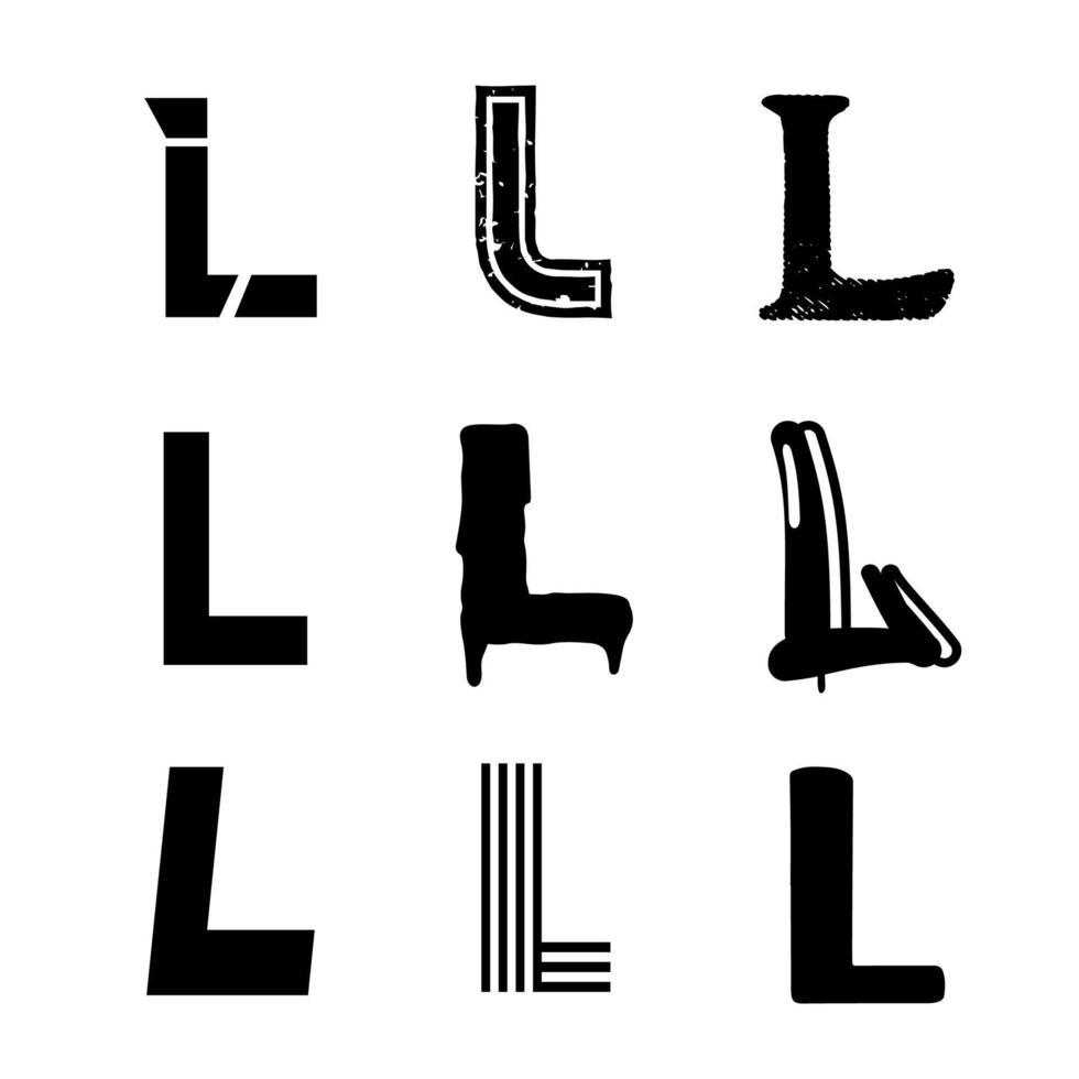 Capital Letter L Alphabet Design vector