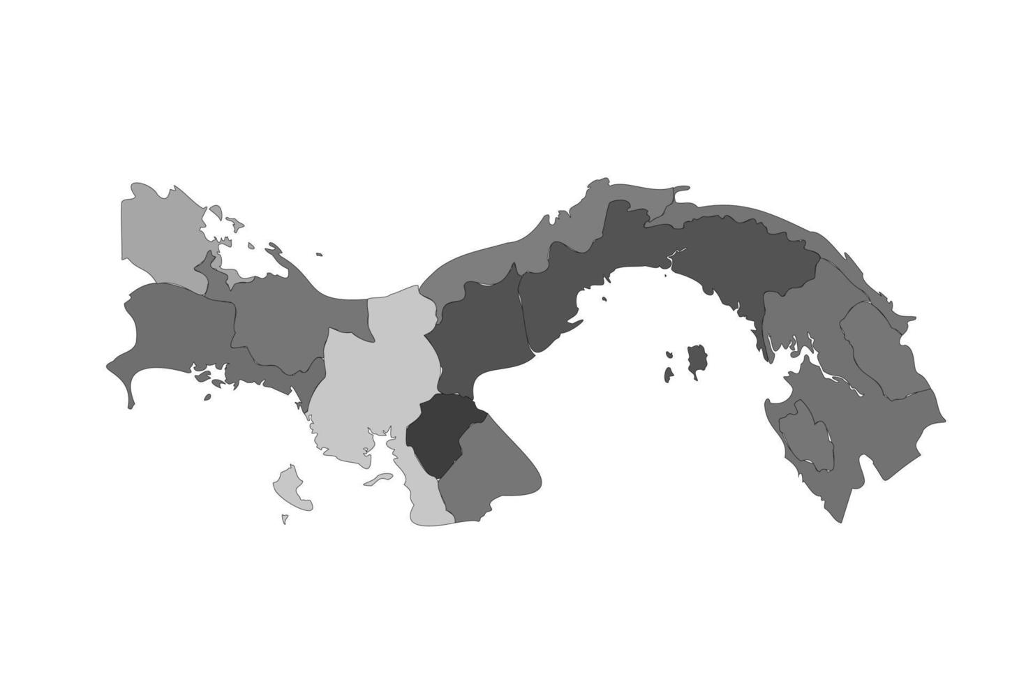 Gray Divided Map of Panama vector