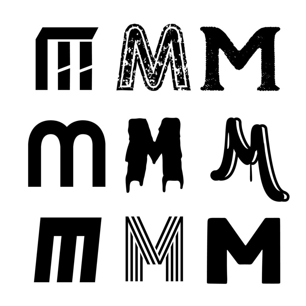 Capital Letter M Alphabet Design vector