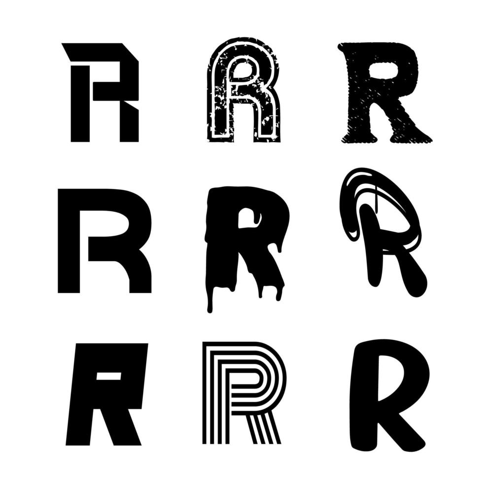 Capital Letter R Alphabet Design vector