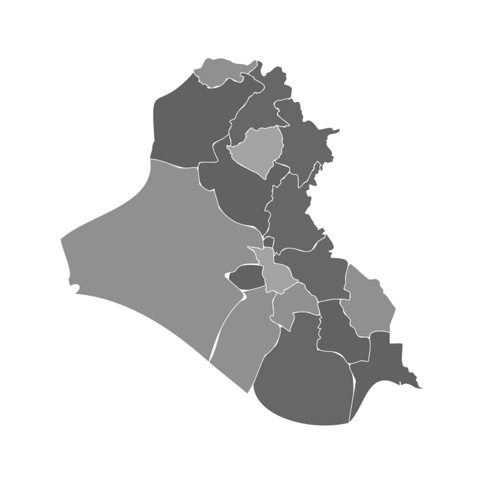 Gray Divided Map of Iraq vector