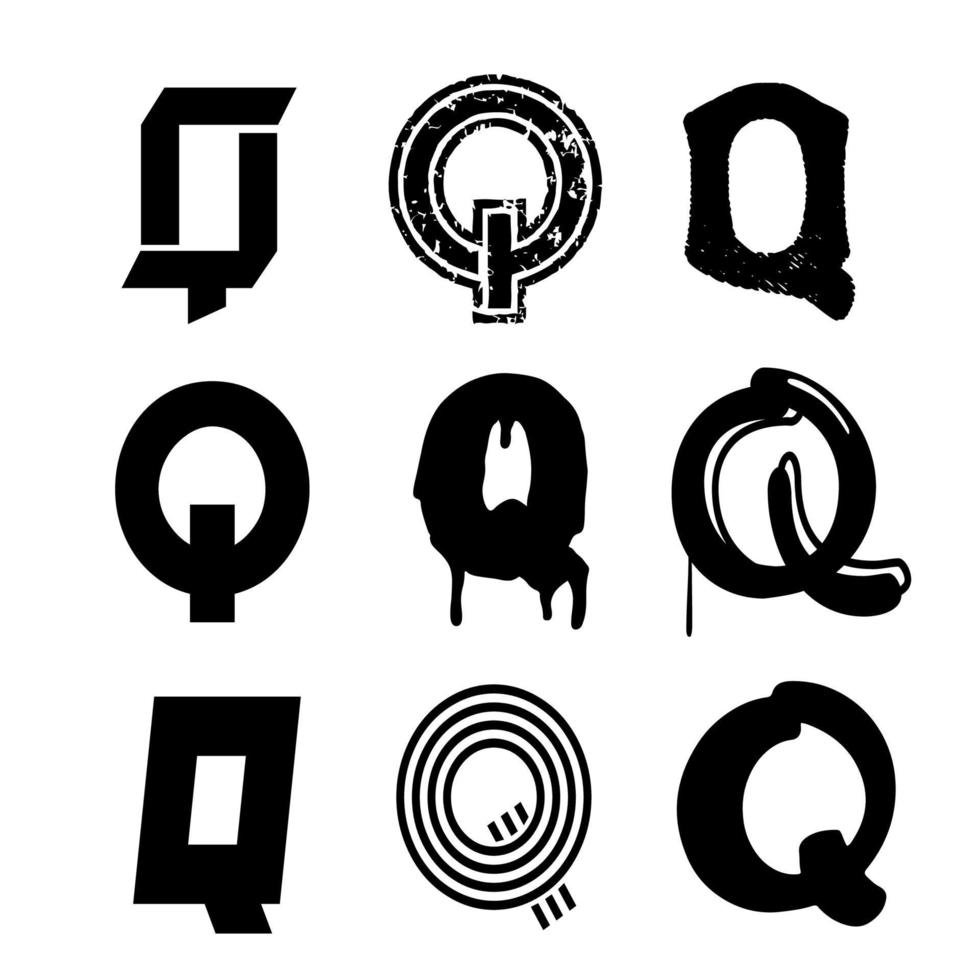 Capital Letter Q Alphabet Design vector