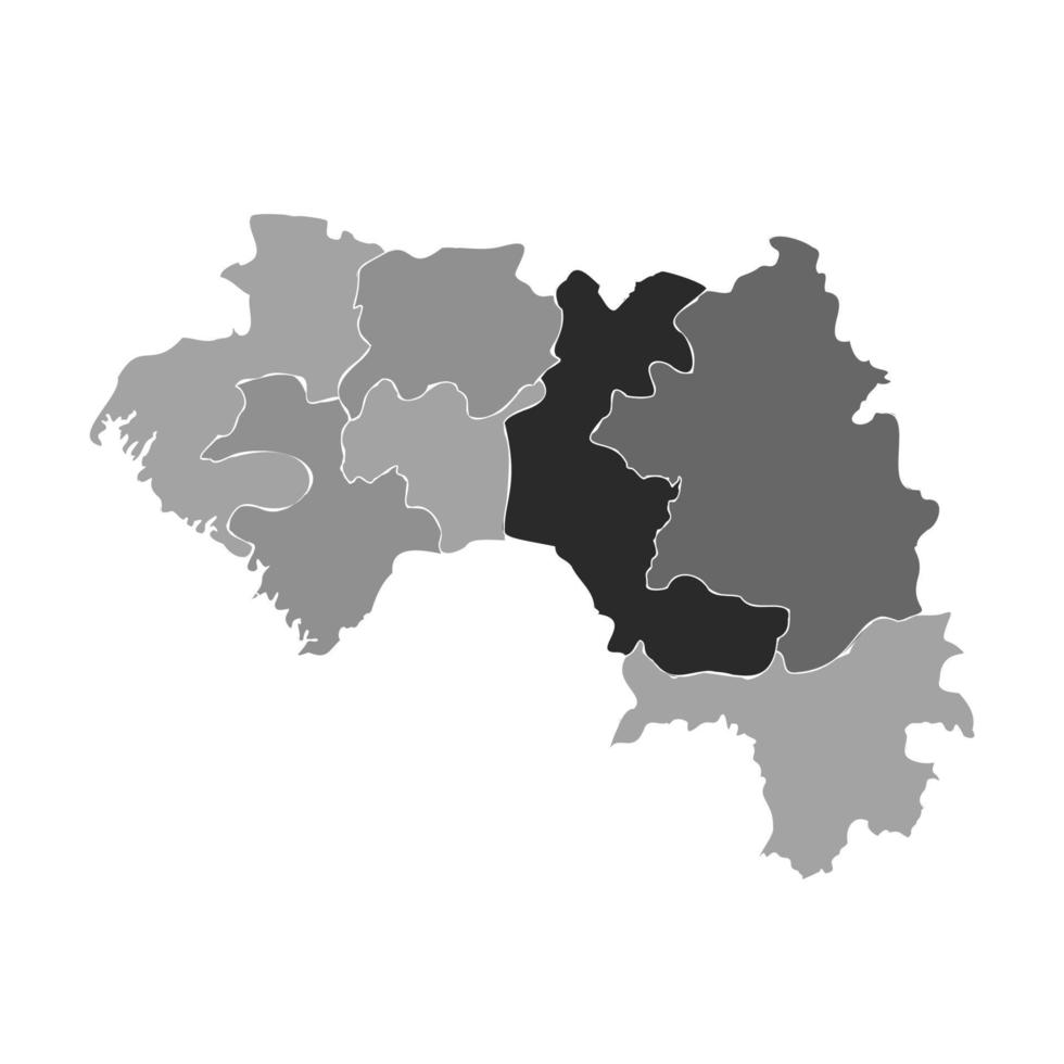 Gray Divided Map of Guinea vector
