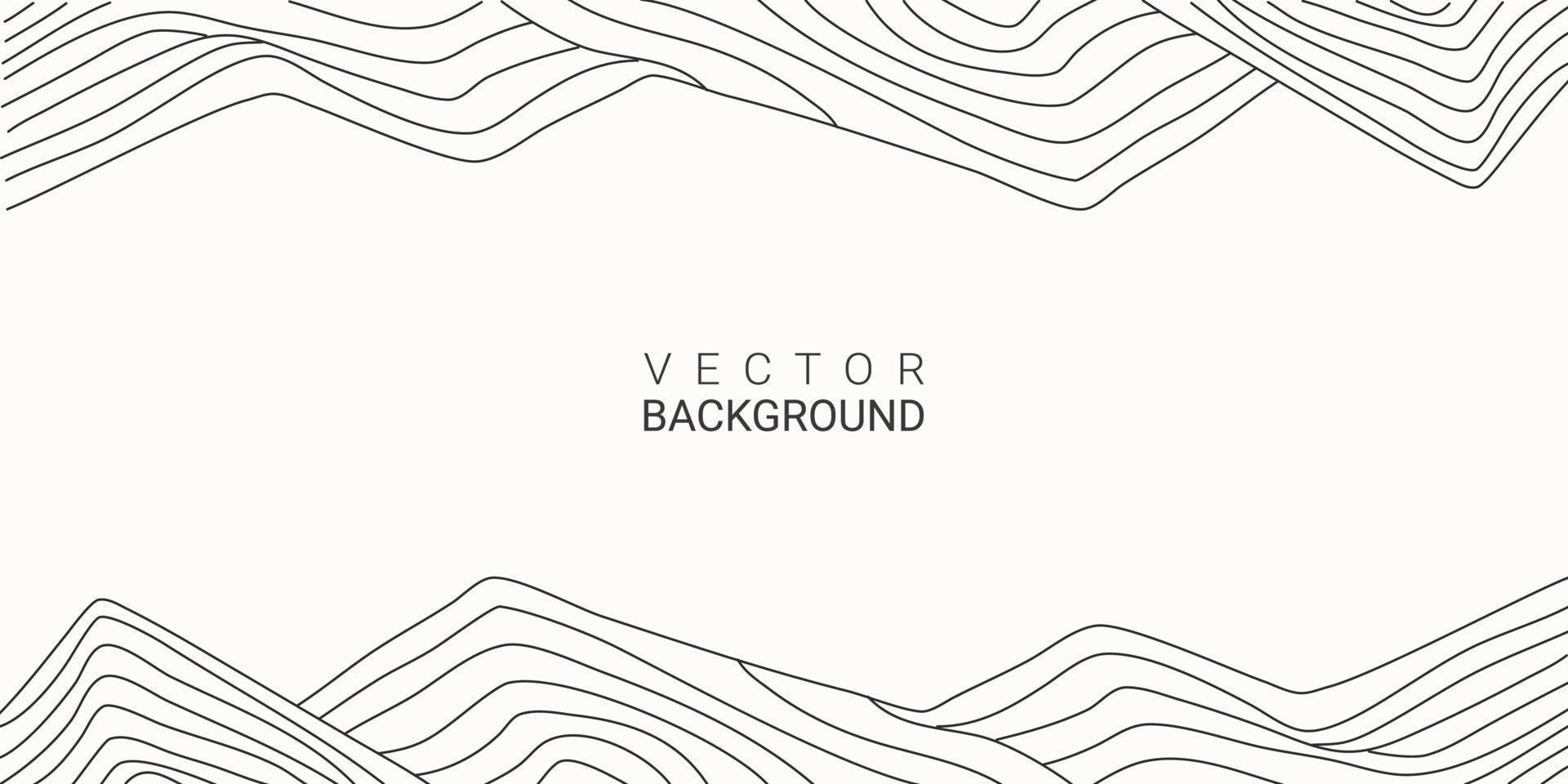 Line Art abstract background hand-drawn mountain, hill, contour vector