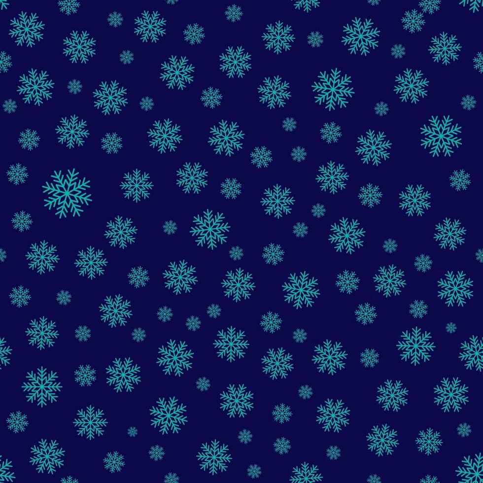 Snowflakes Seamless Repeat Vector Pattern