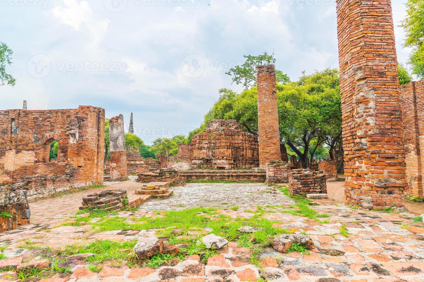 Beautiful old architecture historic of Ayutthaya in Thailand - boost up color processing style photo