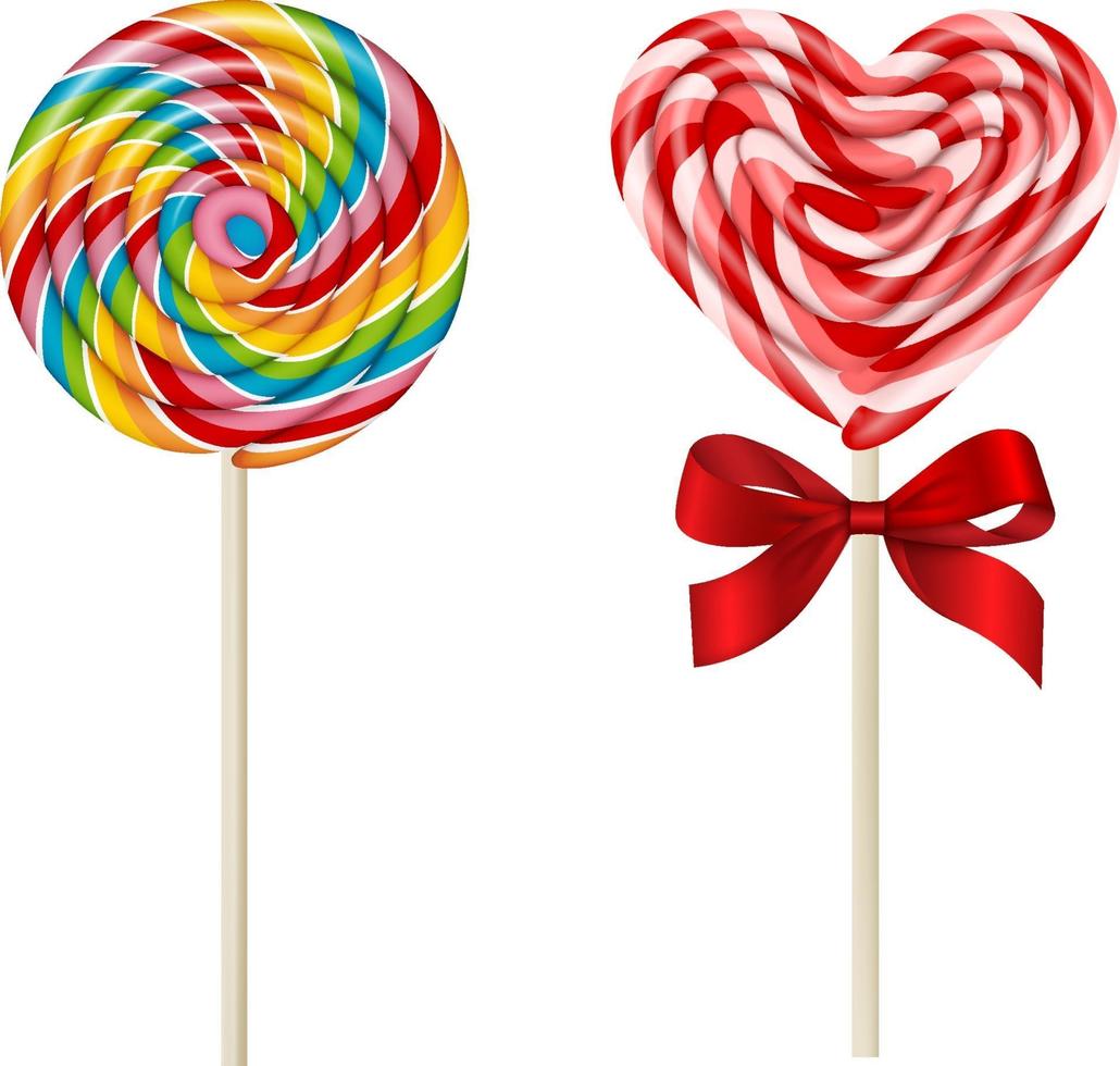 isolated colorful lollipops vector