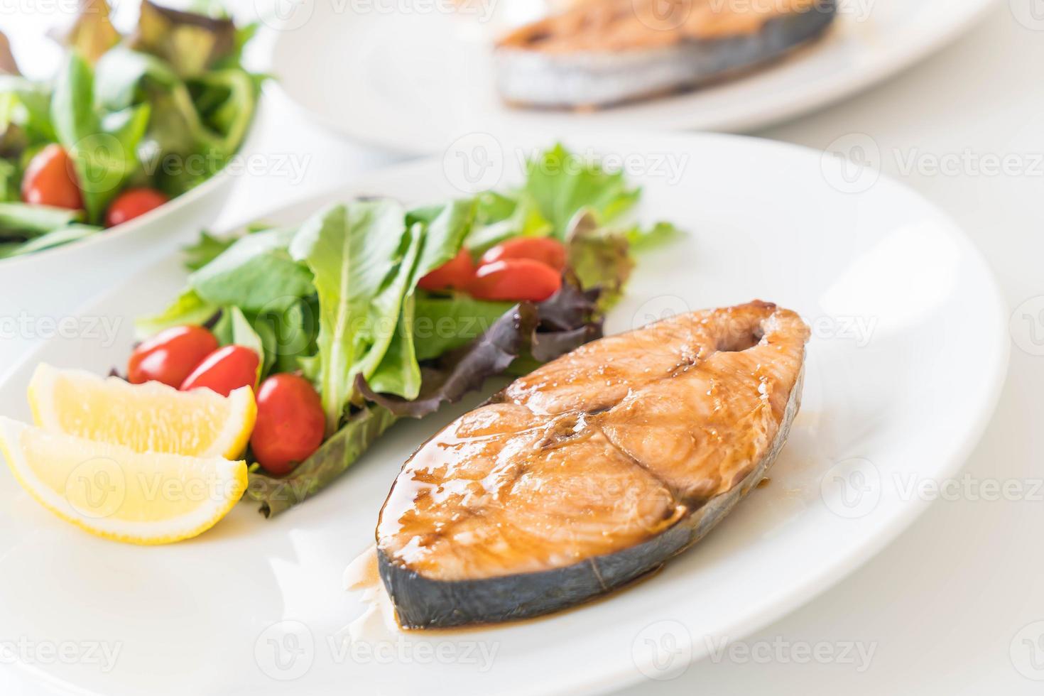 Teriyaki grilled mackerel fish steak photo