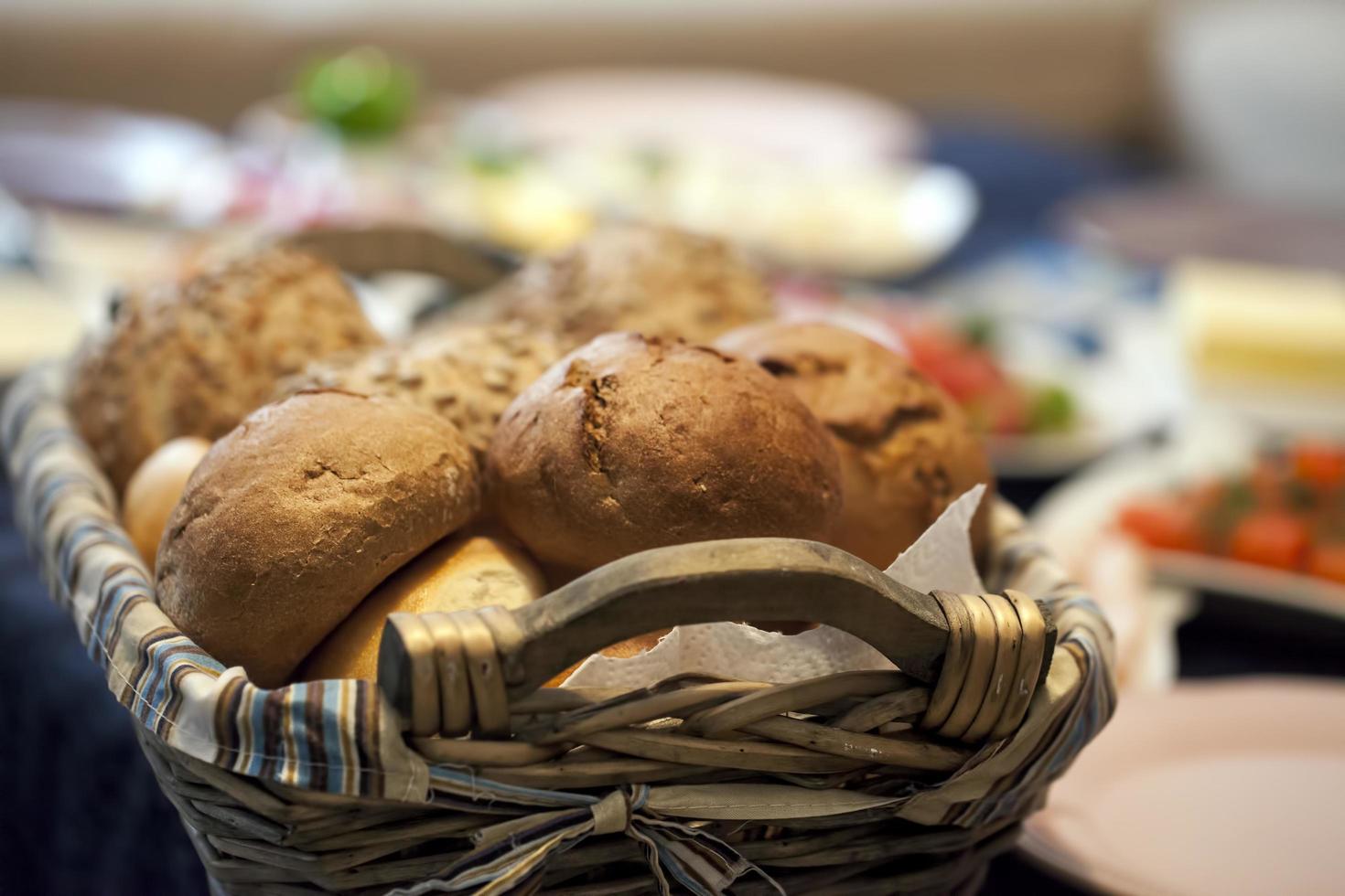 delicioso concepto de comida de pan fresco foto