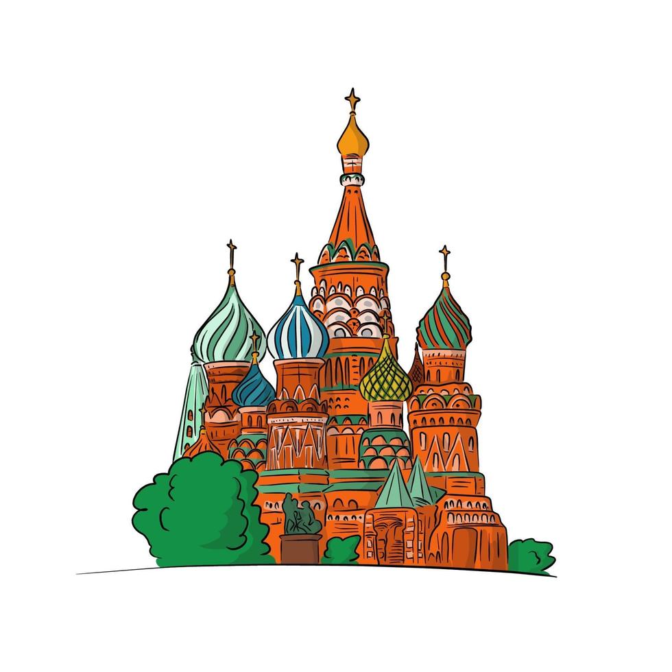 St. Basil S Cathedral Moscow Russia vector