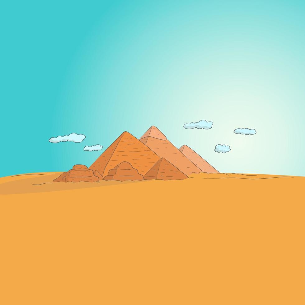 necrópolis de giza dibujado a mano vector