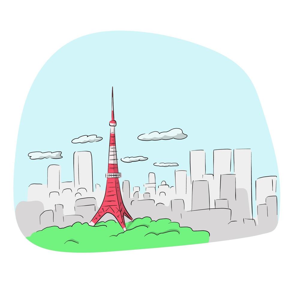 torre de tokio, símbolo de japón vector