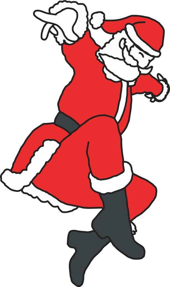 thin Santa Claus jumping like superhero vector