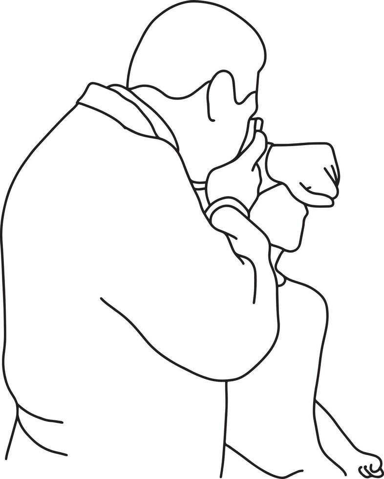 male doctor testing optical equipment vector