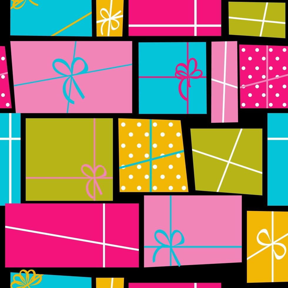 Gift Box Holiday Seamless Pattern Background Vector Illustration