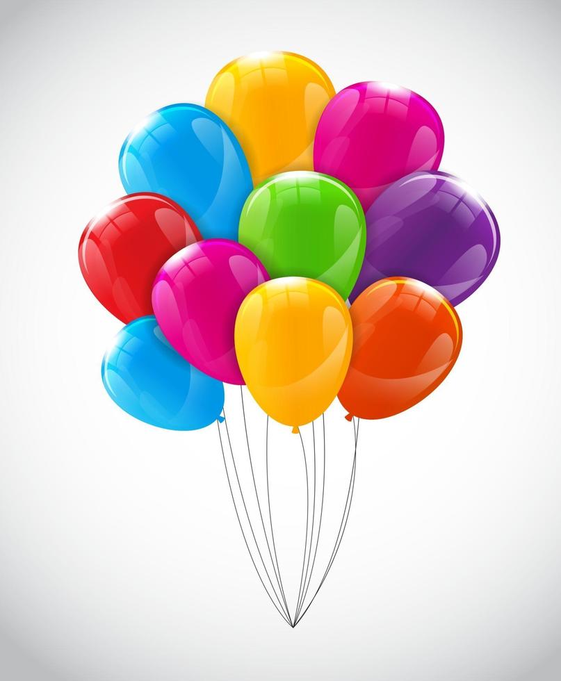 Ilustración de vector de fondo de globos brillantes de color