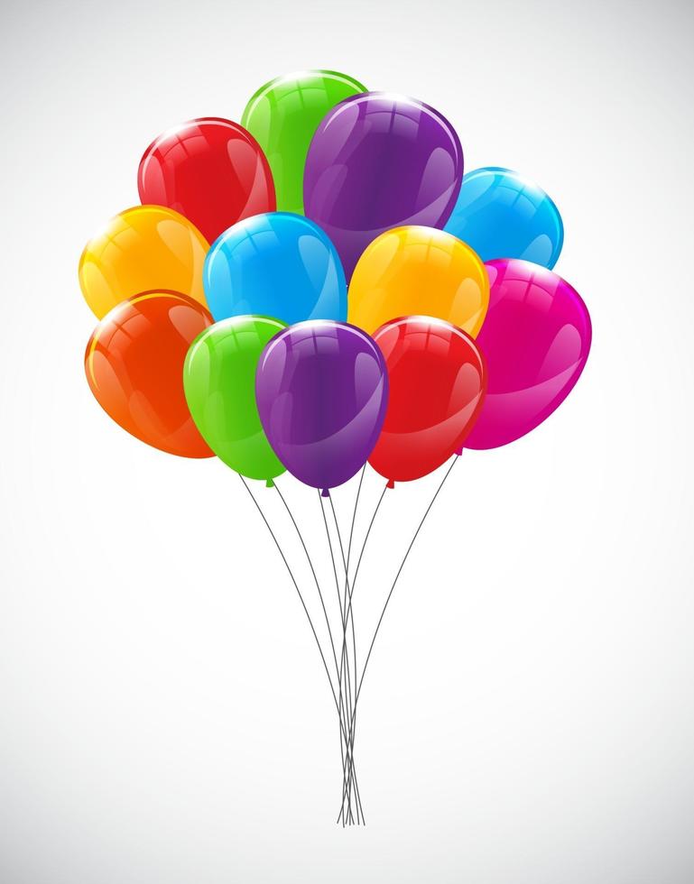 Color Glossy Balloons Background Vector Illustration