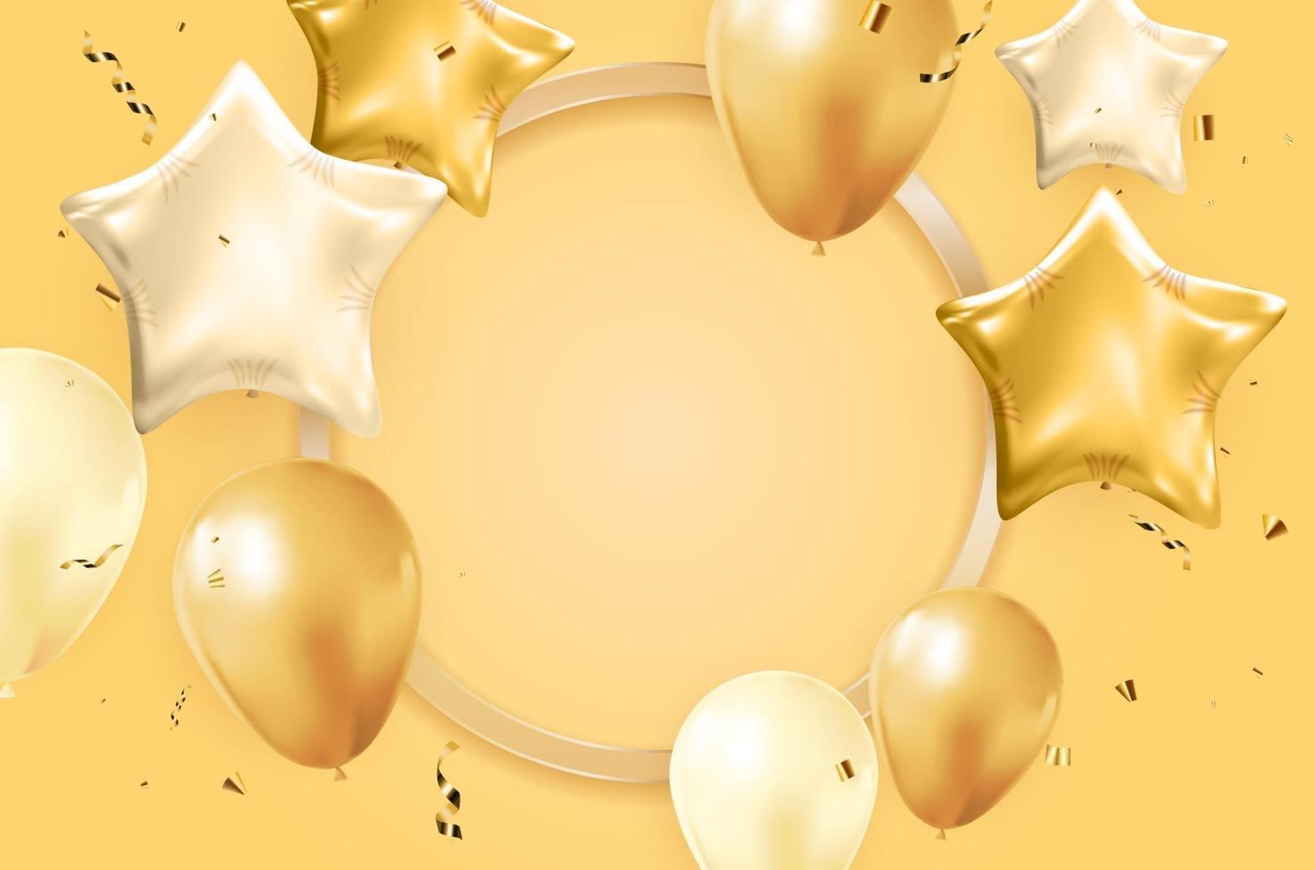 Happy Birthday congratulations banner design with Confetti vector