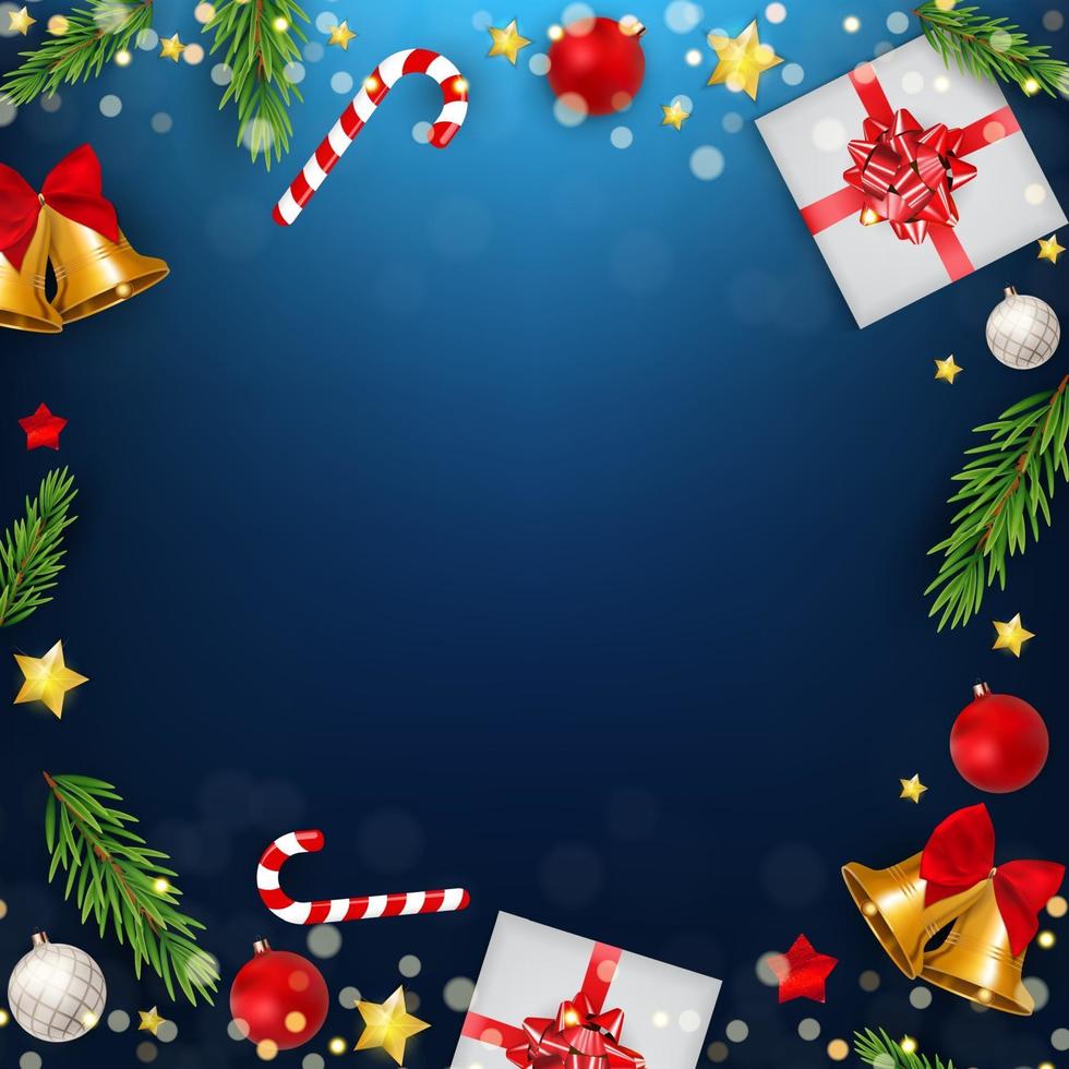 Blue Christmas Holiday Party Background. Happy New Year vector