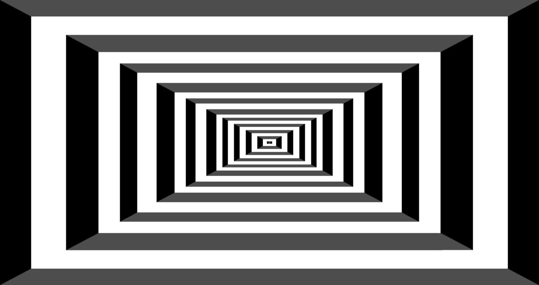 Black and White Hypnotic Background. vector