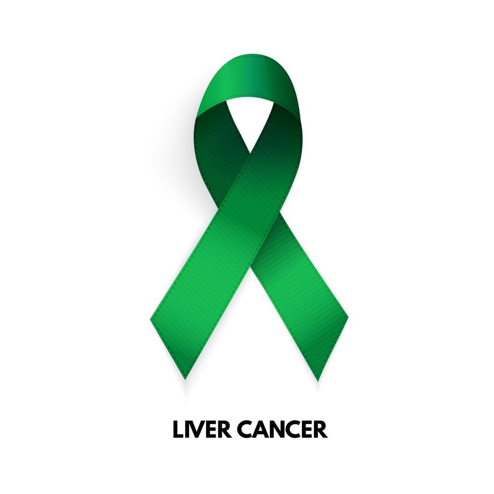 Emerald Ribbon. Liver cancer sign. Vector Illustration