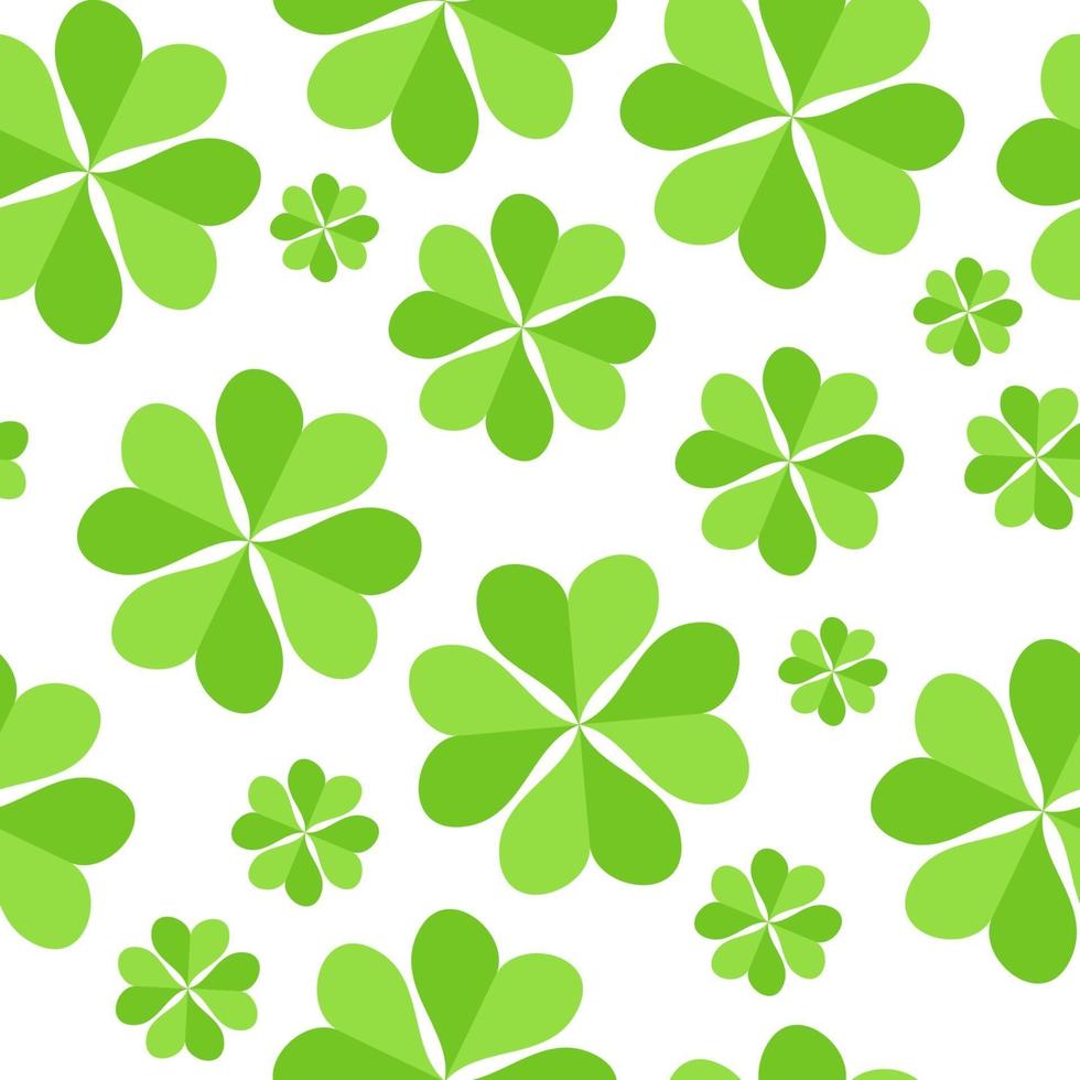 Green Clover Leaves Seamless Pattern Background Vector Illustra