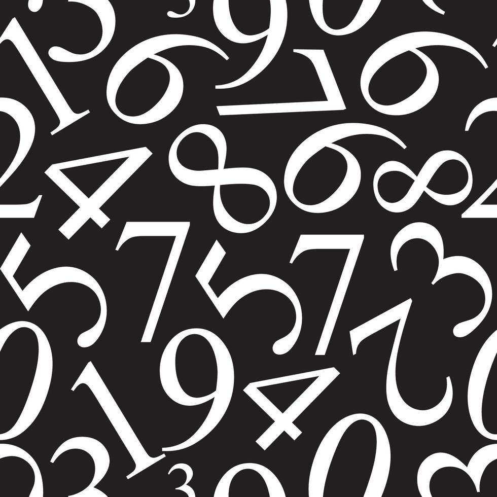 Numbers Seamless Pattern Background Vector Illustration