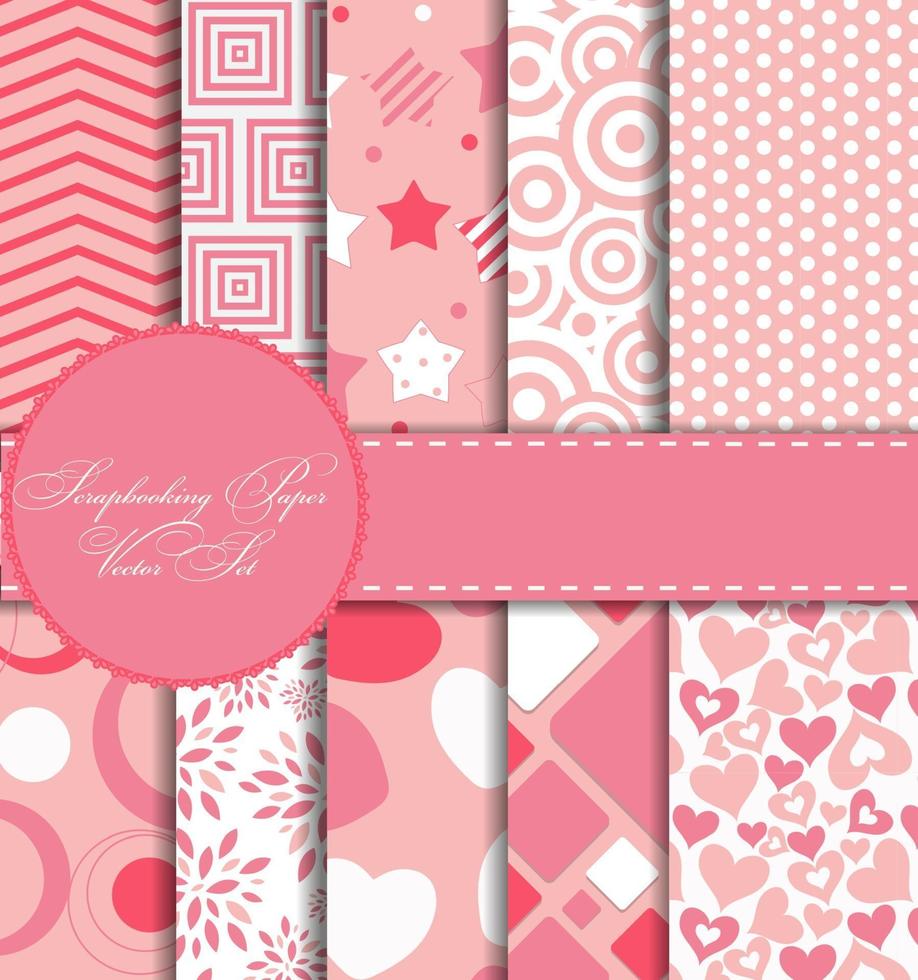 Set of Beautiful Vector Paper for Scrapbook