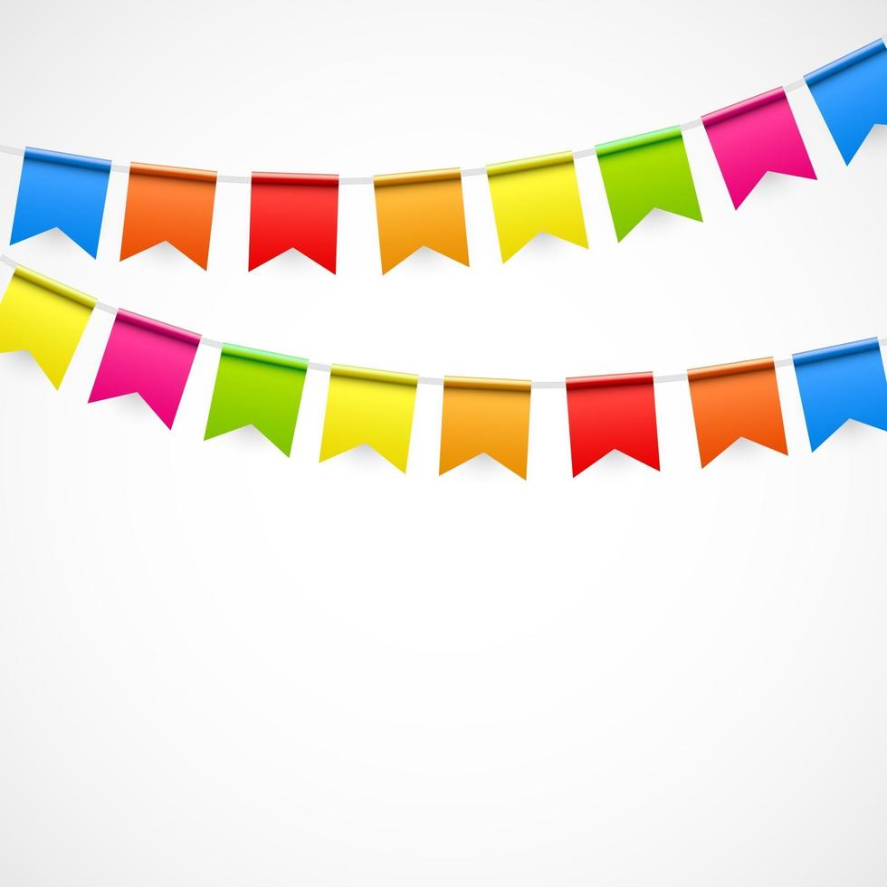 Party Background with Flags Vector Illustration