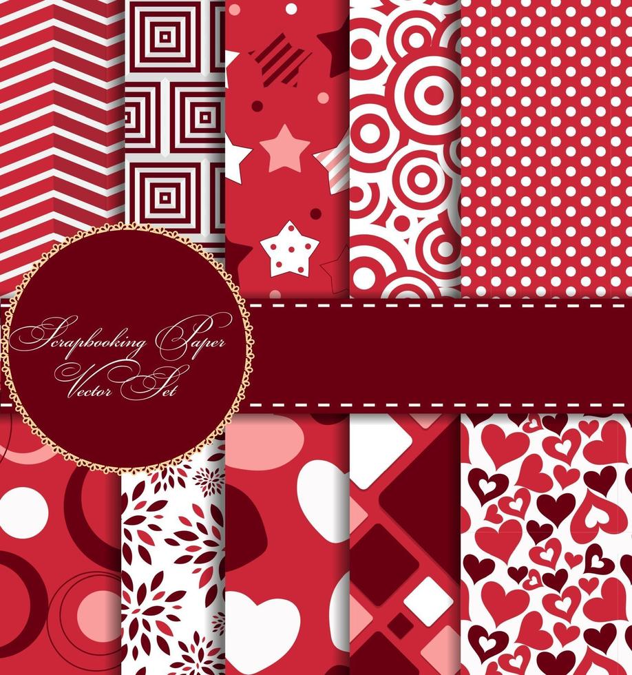 Set of Beautiful Vector Paper for Scrapbook