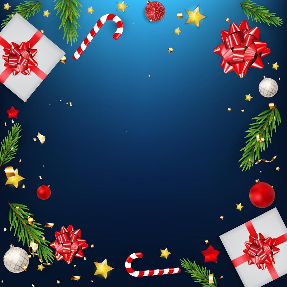 Blue Christmas Holiday Party Background. Happy New Year vector