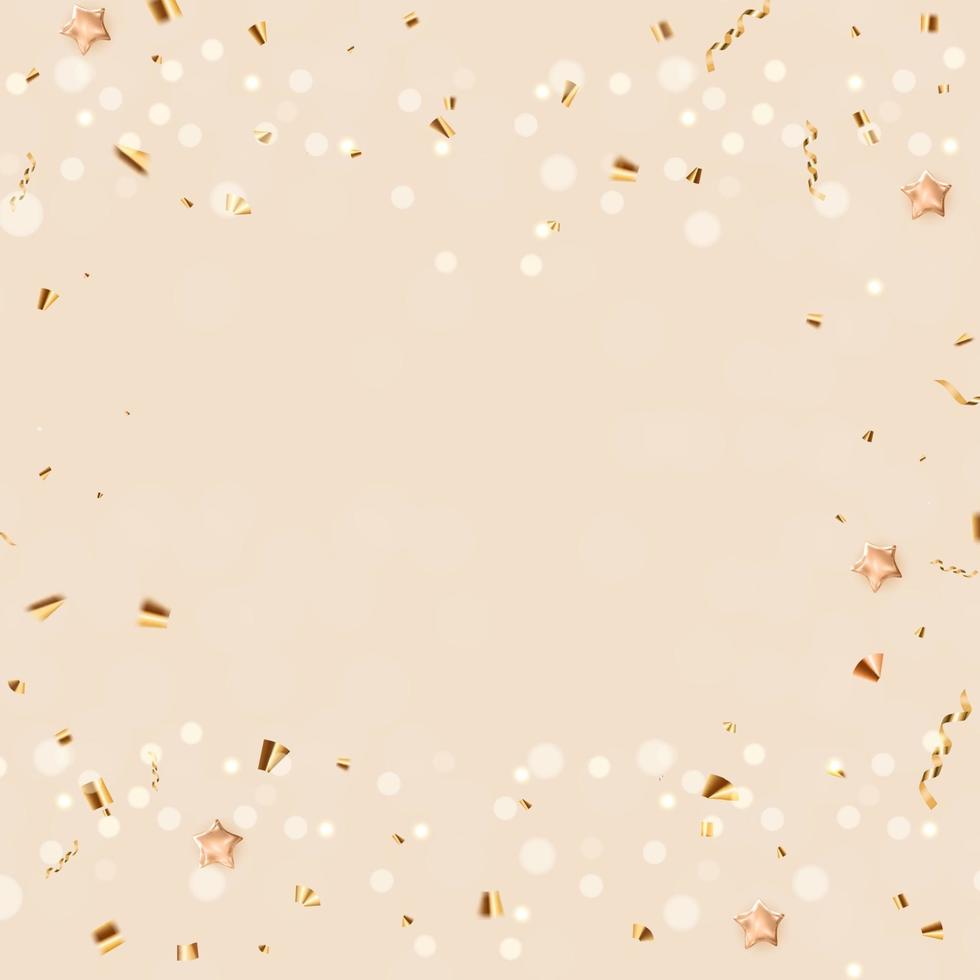 Happy Birthday Background with golden confetti vector