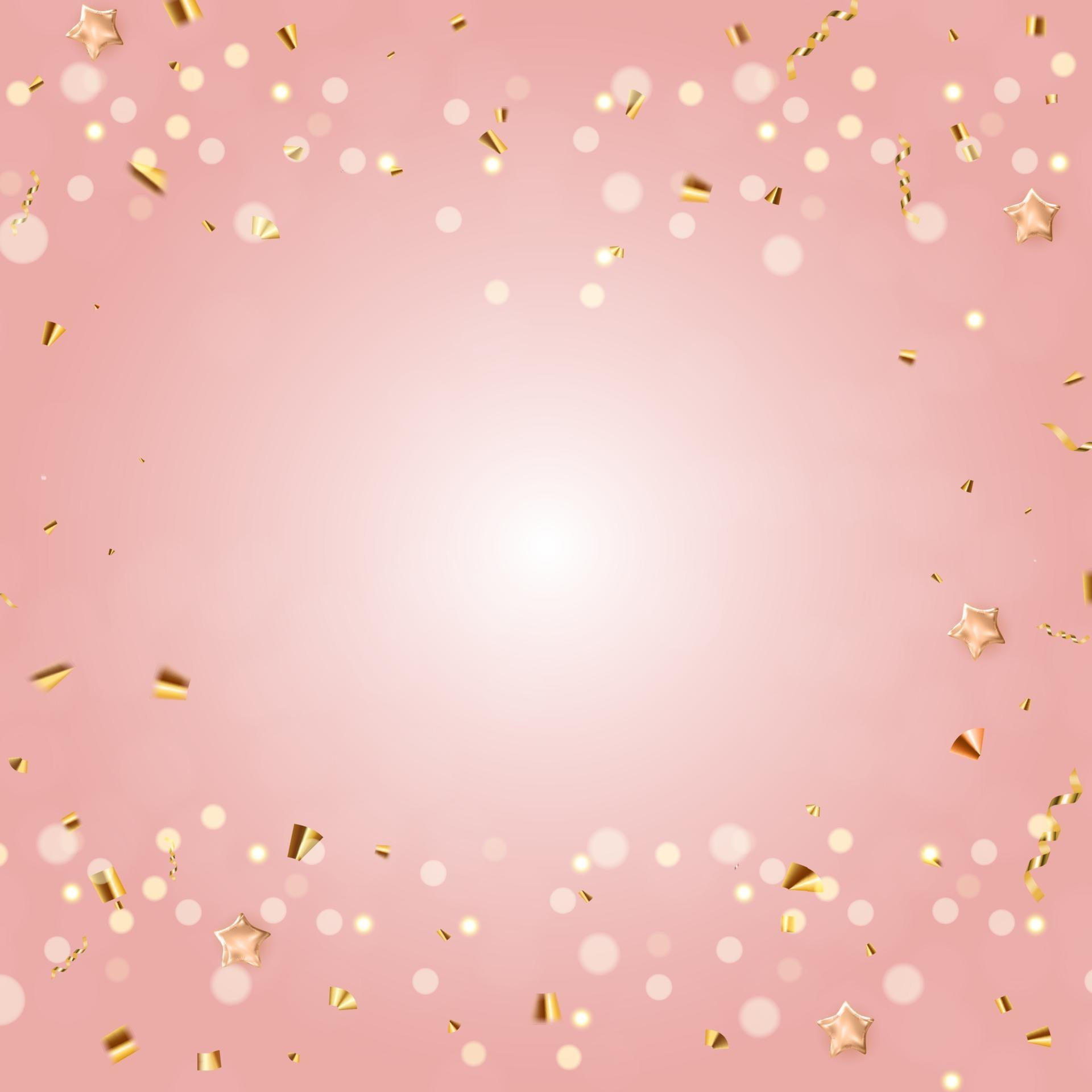 Happy Birthday Background with golden confetti 3058122 Vector Art at ...