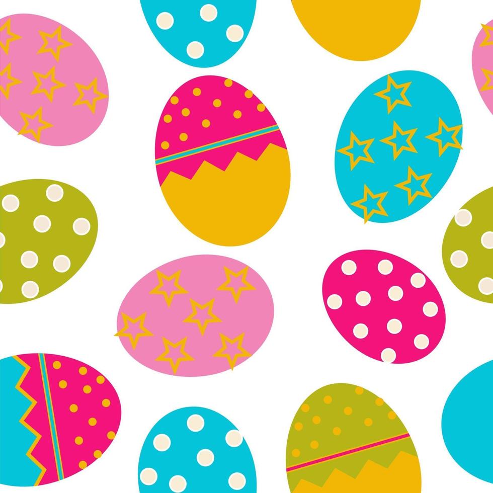 Vector Easter Seamless pattern with eggs background