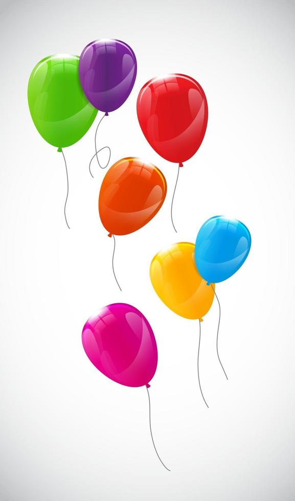 Color Glossy Balloons Background Vector Illustration