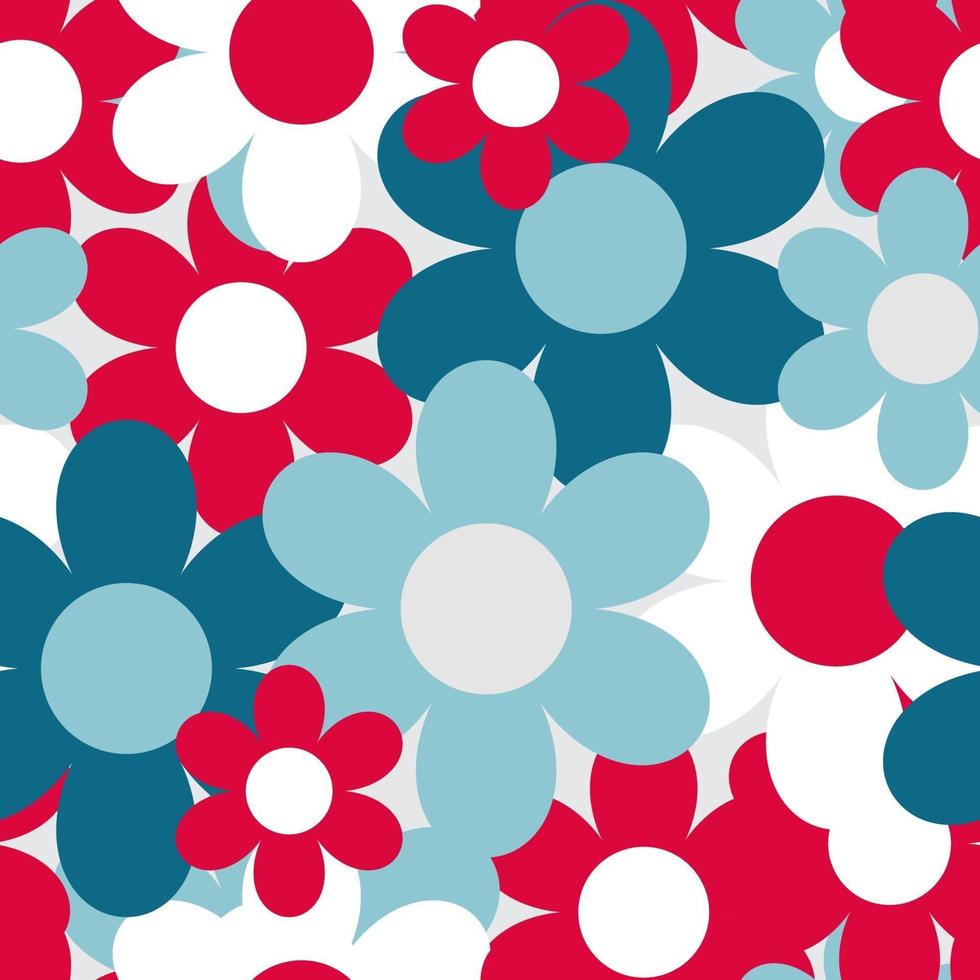 Flowers Nature Seamless Pattern Background Vector Illustration