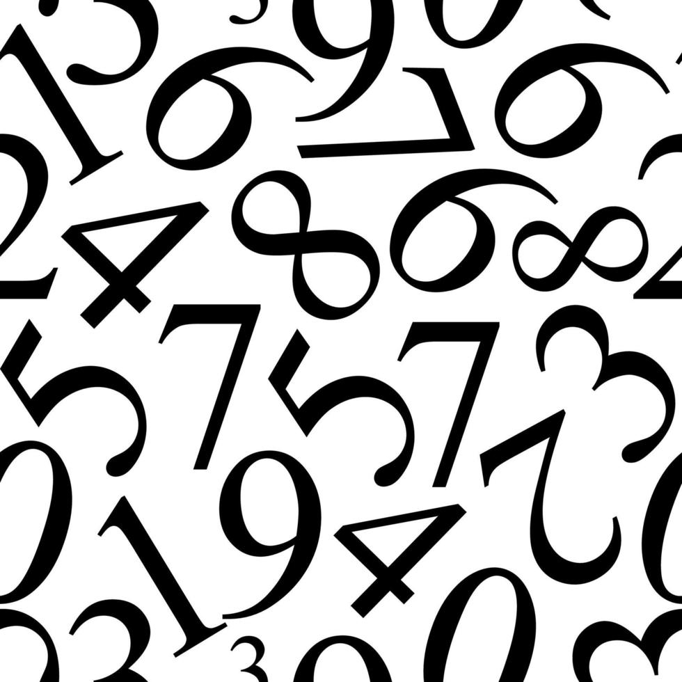 Numbers Seamless Pattern Background Vector Illustration