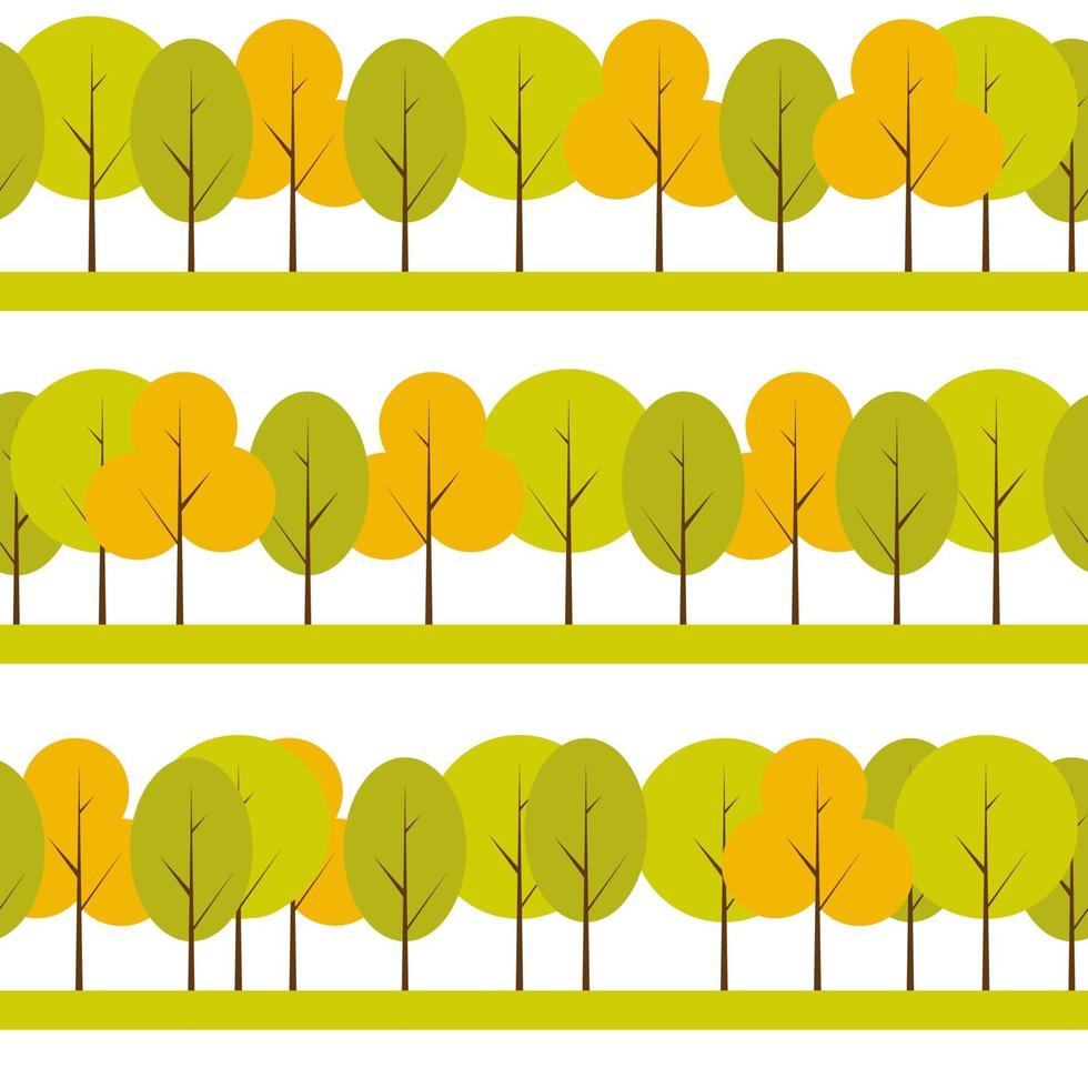 Different Trees Natural Seamless Pattern Background Vector Illus