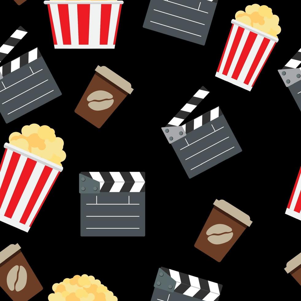 Cinema Seamless Pattern Background Vector Illustration
