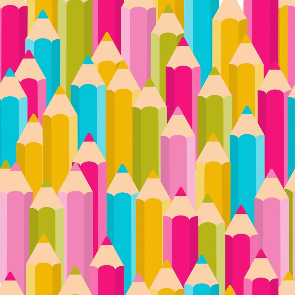 Pencils Seamless Pattern Background Vector Illustration