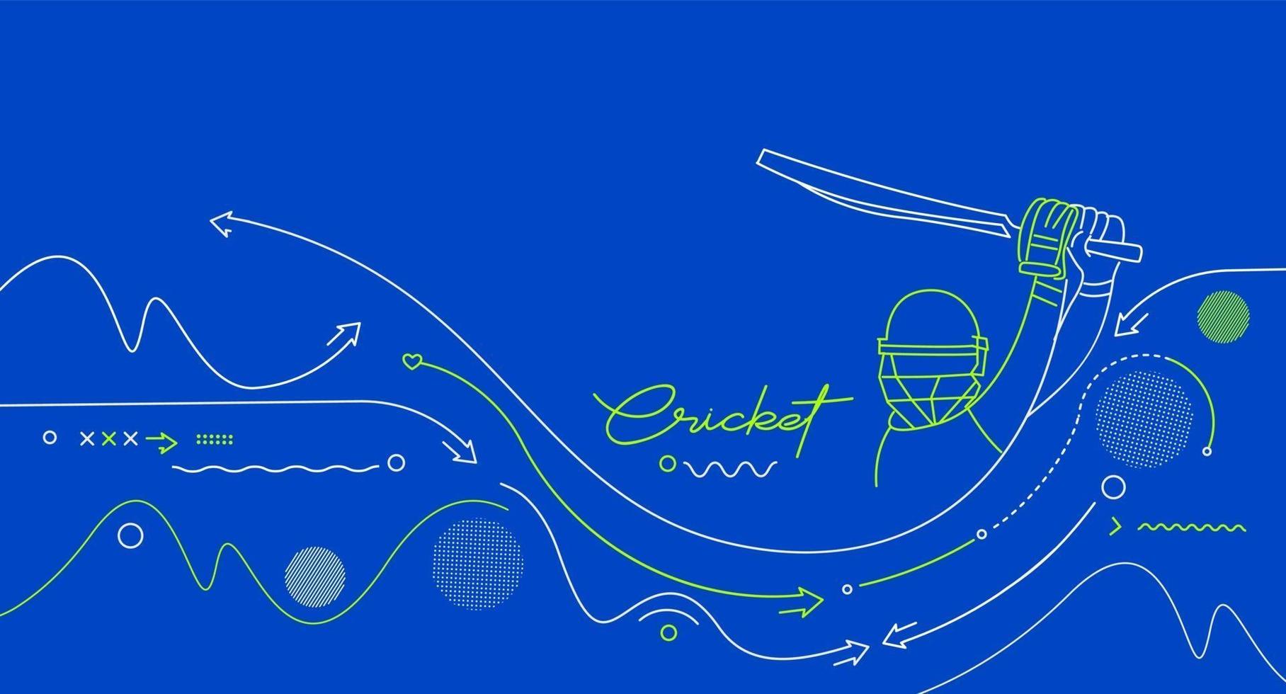 Fondo de campeonato de bateador de banner horizontal de cricket. vector