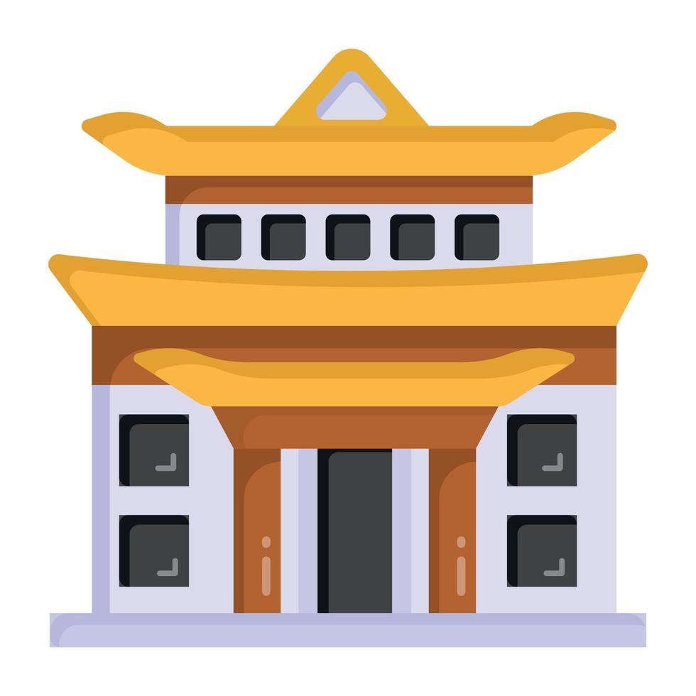 hito del templo chino vector