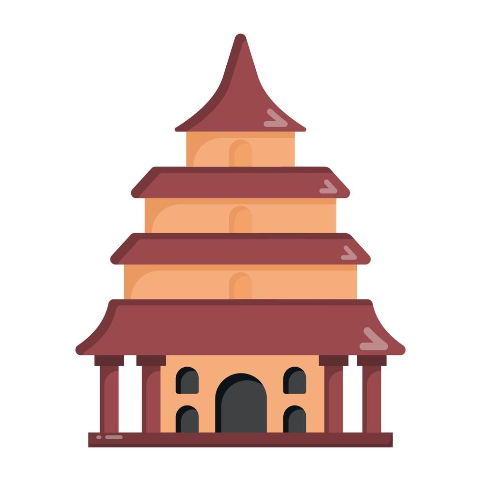 templo y monumento chino vector