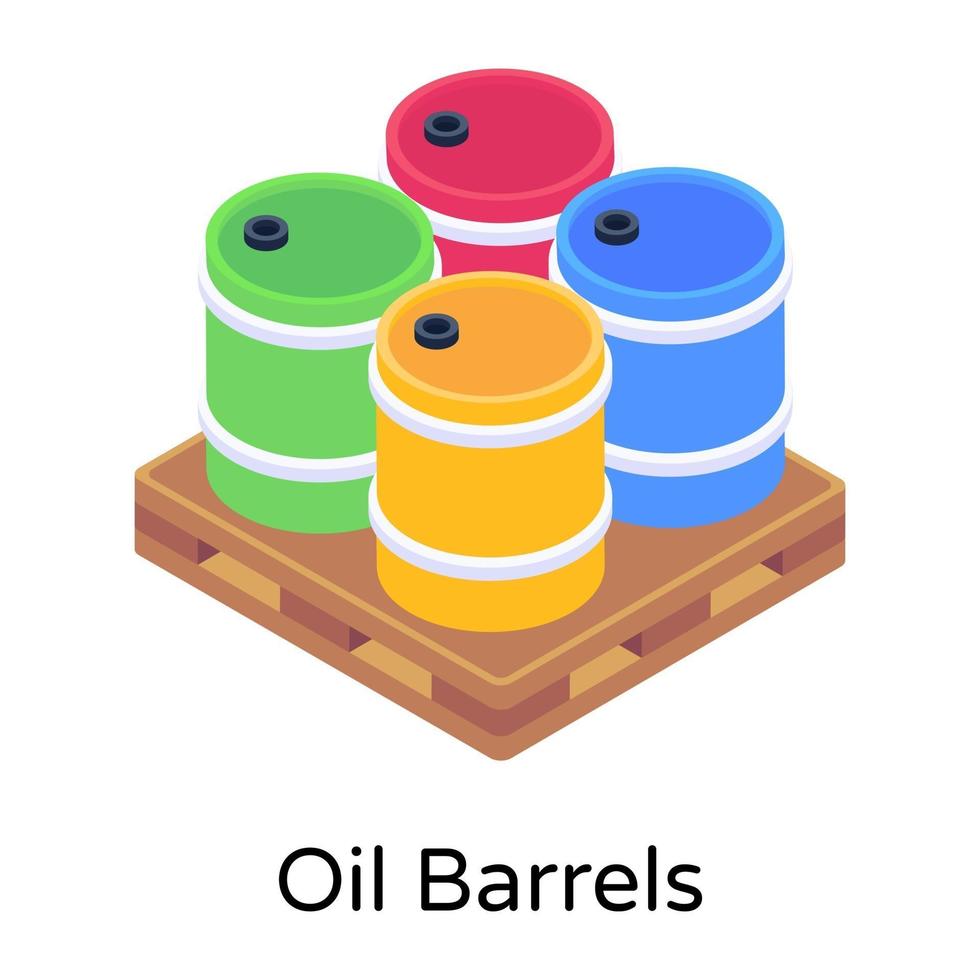 barriles de petróleo y combustible vector