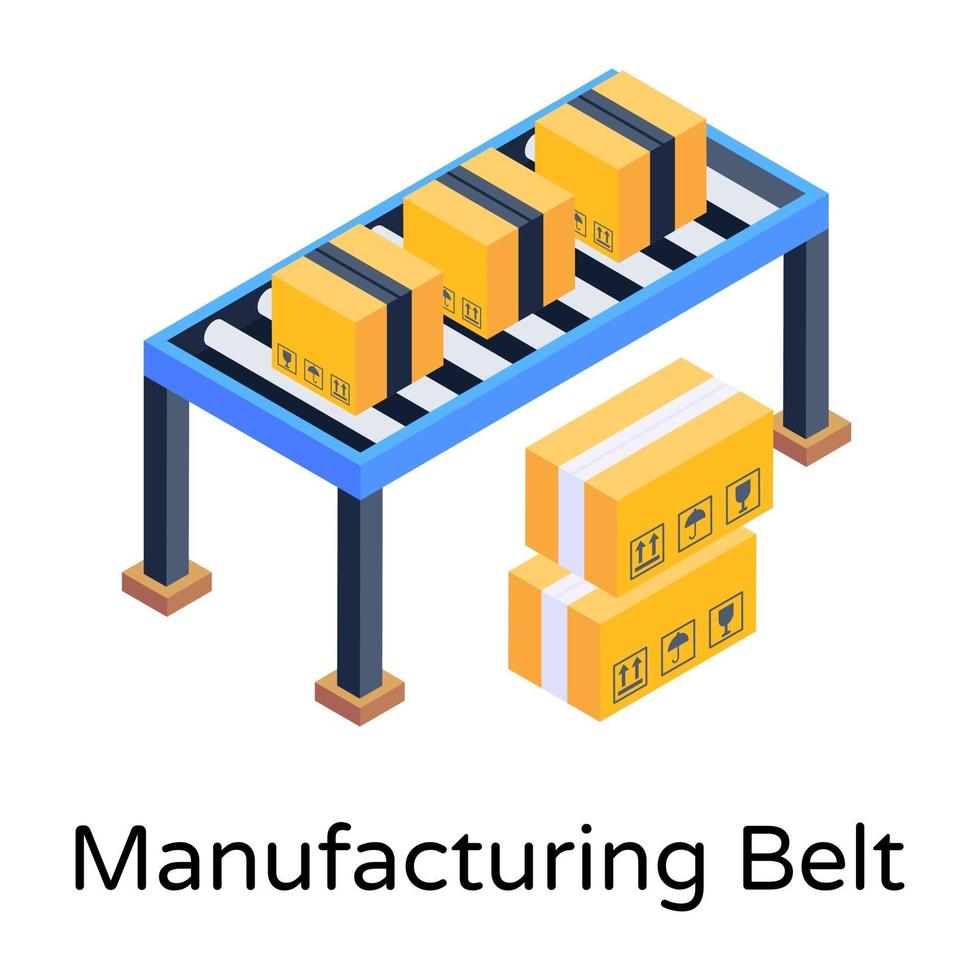 Manufacturing Belt and Conveyor vector