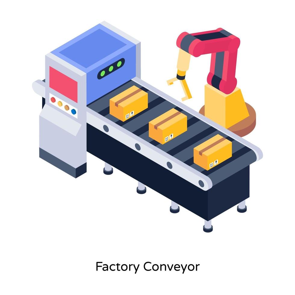 Factory Conveyor Belt vector