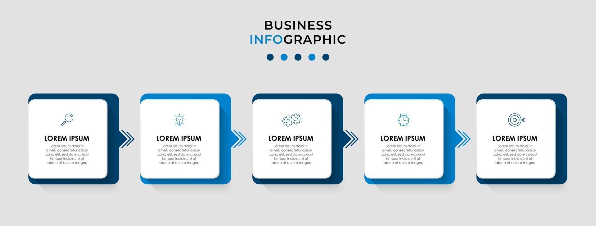 Infographic design template with icons and 5 options or steps vector